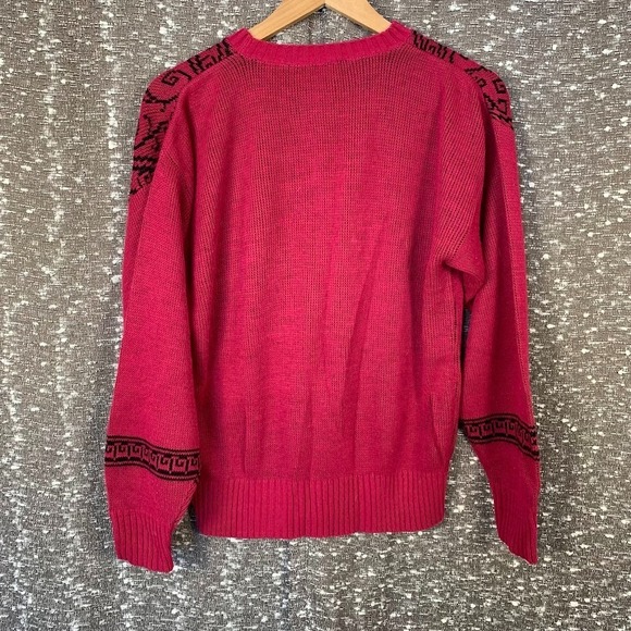 Vintage IFI Hot Pink Knit Pullover Sweater Retro Geometric Womens - Picture 5 of 7